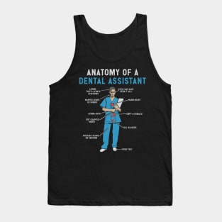 Anatomy of Dental Assistant T-Shirt and Gifts - Funny Dental Assistant Gift Tank Top